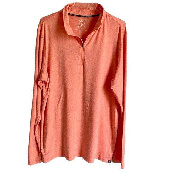 Golf America Long Sleeve Quarter Zip Light Orange Top Men's Large NEW - Picture 1 of 9
